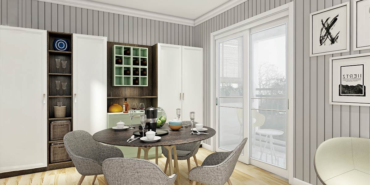 Modern White Slidng Glass Patio Door YDM003Y