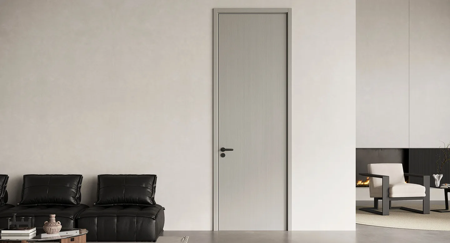gray wpc interior door