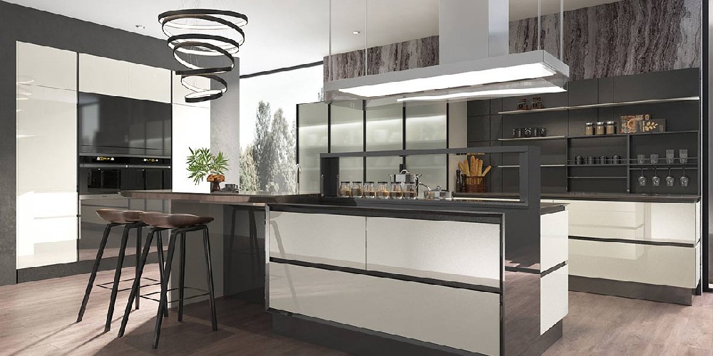 High Gloss Frameless Kitchen Cabinets OBK22-Moma
