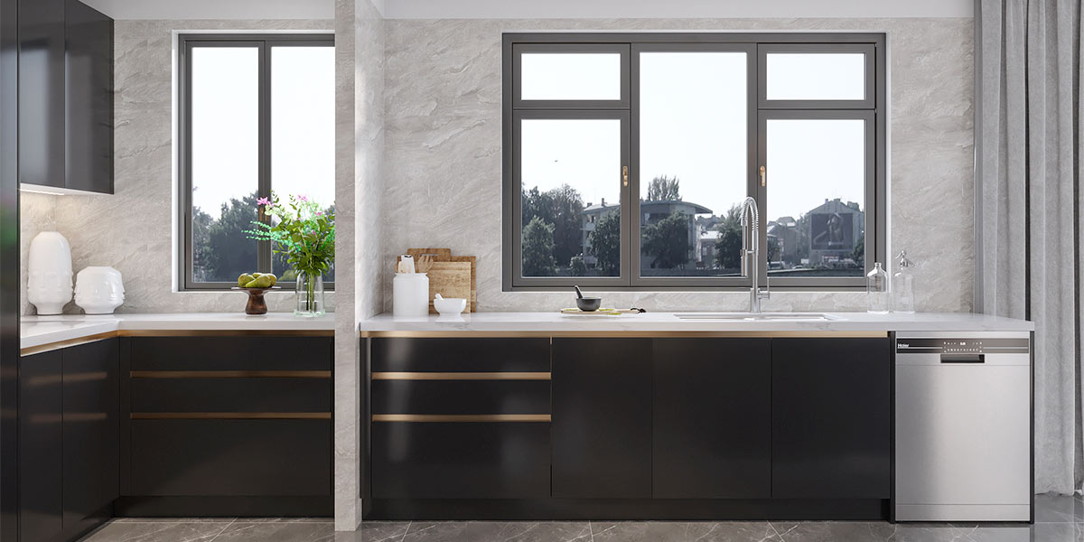 Modern Kitchen Dark Cabinet