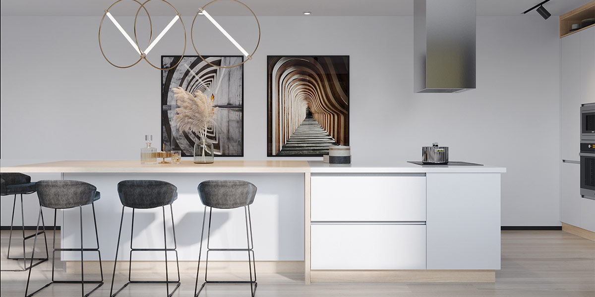 Modern White Scandinavian Kitchen Design