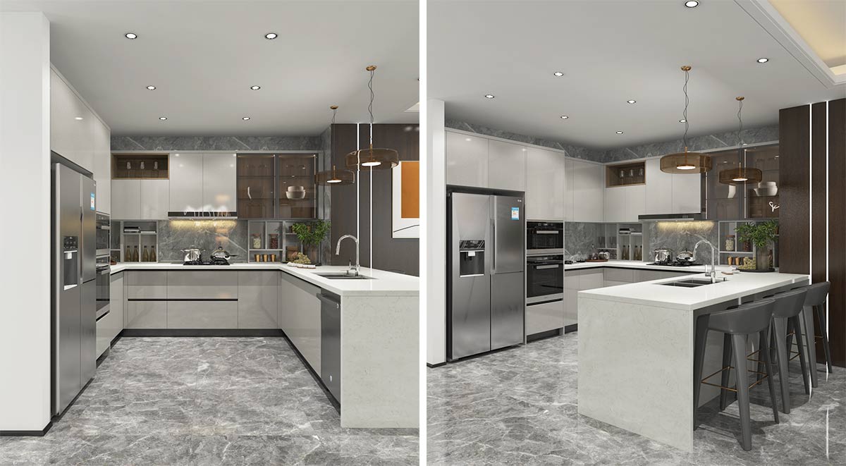 U Shaped Kitchen with Peninsula
