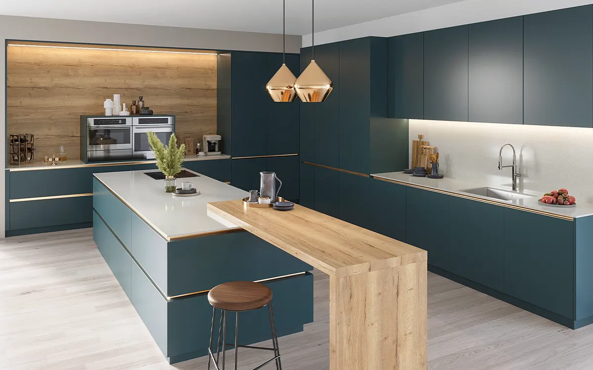 Blue Green Kitchen Cabinets Modern Style