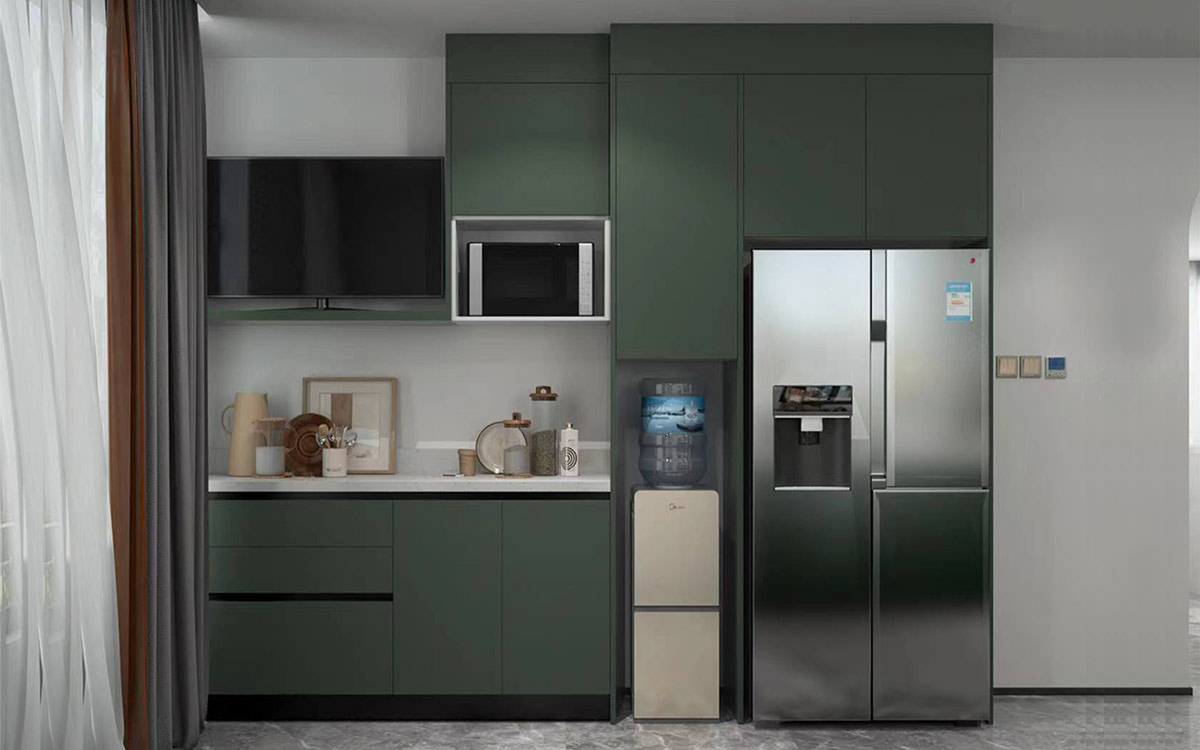 Painted Green J Pull Wet Kitchen