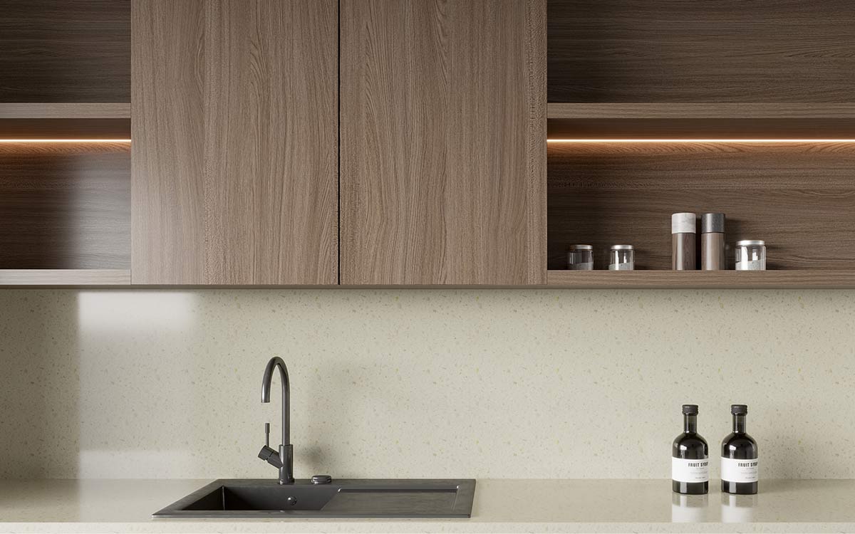 White and Timber Kitchen Warm Minimalist Design