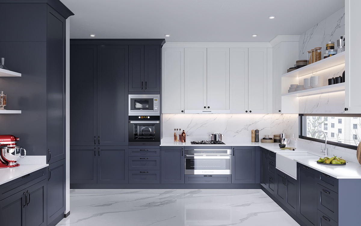 Dark Blue Kitchen Cabinets Shaker Style