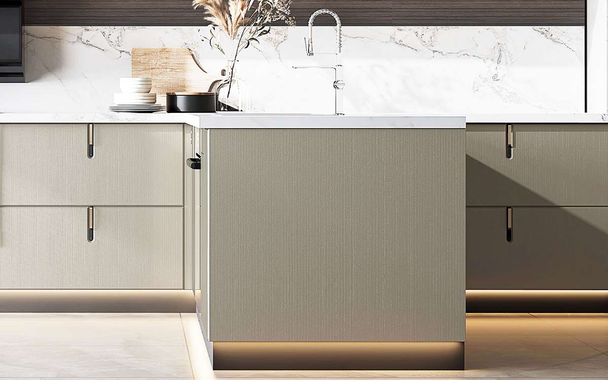Metal Surface Effect Thermofoil Base Cabinets